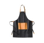 Tablier personnalisé avec poche en cuir végétalien 500 g/m² Rustic couleur noir