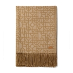 Couverture à motifs géométriques avec franges 130x170cm Geometric Luxe couleur marron