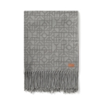 Couverture à motifs géométriques avec franges 130x170cm Geometric Luxe couleur gris