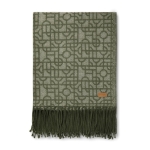 Couverture à motifs géométriques avec franges 130x170cm Geometric Luxe couleur vert