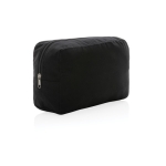 Trousse de toilette à logo en toile recyclée 285 g/m² EcoTrace Raw couleur noir