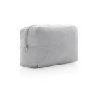 Trousse de toilette à logo en toile recyclée 285 g/m² EcoTrace Raw couleur gris
