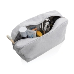 Trousse de toilette à logo en toile recyclée 285 g/m² EcoTrace Raw couleur gris deuxième vue