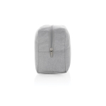 Trousse de toilette à logo en toile recyclée 285 g/m² EcoTrace Raw couleur gris quatrième vue