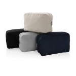 Trousse de toilette à logo en toile recyclée 285 g/m² EcoTrace Raw couleur gris vue générale