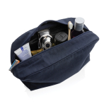 Trousse de toilette à logo en toile recyclée 285 g/m² couleur bleu marine deuxième vue