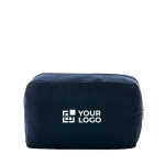 Trousse de toilette à logo en toile recyclée 285 g/m² couleur bleu marine avec zone d'impression