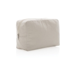Trousse de toilette à logo en toile recyclée 285 g/m² EcoTrace Raw couleur blanc cassé
