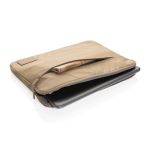 Housse en polyester recyclé 300D pour PC portable 14'' EcoTrace couleur marron clair troisième vue