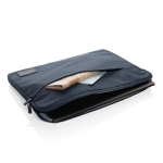 Housse pour PC personnalisée en polyester recyclé 15,6'' EcoTrace couleur bleu marine troisième vue