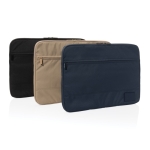 Housse pour PC personnalisée en polyester recyclé 15,6'' EcoTrace couleur bleu marine vue générale