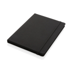 Carnet recyclé avec élastique A5 et pages lignées couleur noir deuxième vue