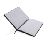Carnet recyclé avec élastique A5 pages lignées GreenNotes couleur gris troisième vue