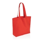 Sac shopping avec logo en toile recyclée 240 g/m2 EcoTrace Pocket couleur rouge