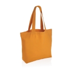 Sac shopping avec logo en toile recyclée 240 g/m2 EcoTrace Pocket couleur orange