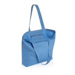 Sac shopping avec logo en toile recyclée 240 g/m2 EcoTrace Pocket couleur bleu ciel deuxième vue