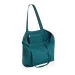 Sac shopping avec logo en toile recyclée 240 g/m2 EcoTrace Pocket couleur vert émeraude deuxième vue