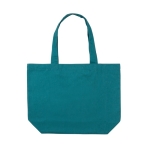 Sac shopping avec logo en toile recyclée 240 g/m2 EcoTrace Pocket couleur vert émeraude troisième vue