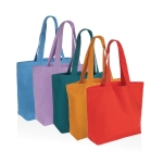 Sac shopping avec logo en toile recyclée 240 g/m2 EcoTrace Pocket couleur vert émeraude vue générale
