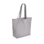 Sac shopping en toile recyclée avec poche 240 g/m2 EcoTrace Raw couleur gris