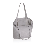Sac shopping en toile recyclée avec poche 240 g/m2 EcoTrace Raw couleur gris deuxième vue