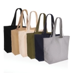 Sac shopping en toile recyclée avec poche 240 g/m2 EcoTrace Raw couleur gris vue générale