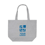 Sac shopping en toile recyclée avec poche 240 g/m2 EcoTrace Raw couleur gris avec zone d'impression
