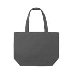 Sac shopping en toile recyclée avec poche 240 g/m2 EcoTrace Raw couleur gris foncé troisième vue