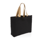 Grand sac personnalisé en lin recyclé EcoTrace Raw recyclé 240 g/m2 couleur noir