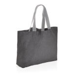 Grand sac personnalisé en lin recyclé EcoTrace Raw recyclé 240 g/m2 couleur gris foncé