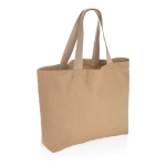 Grand sac personnalisé en lin recyclé EcoTrace Raw recyclé 240 g/m2 couleur marron clair