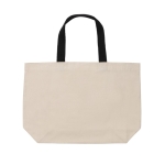 Grand sac personnalisé en lin recyclé EcoTrace Raw recyclé 240 g/m2 couleur blanc cassé deuxième vue