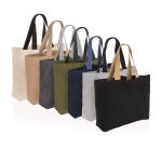 Grand sac personnalisé en lin recyclé EcoTrace Raw recyclé 240 g/m2 couleur blanc cassé vue générale