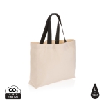 Grand sac personnalisé en lin recyclé EcoTrace Raw recyclé 240 g/m2 couleur blanc cassé