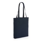 Sac promotionnel en toile recyclée non teintée 285g/m2 EcoTrace Raw couleur bleu marine