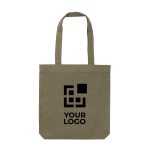 Sac promotionnel en toile recyclée non teintée 285g/m2 EcoTrace Raw couleur vert foncé avec zone d'impression