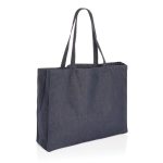 Sac shopping publicitaire spacieux recyclé 320 g/m2 Bleu Denim couleur bleu jean