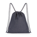 Sacs à dos en tissu recyclé 320 g/m² avec cordons Blue Denim couleur bleu jean
