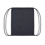 Sacs à dos en tissu recyclé 320 g/m² avec cordons Blue Denim couleur bleu jean deuxième vue