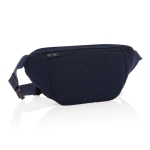 Sacs bananes personnalisés en toile recyclée 285 g/m² EcoTrace Raw couleur bleu marine