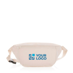 Sacs bananes personnalisés en toile recyclée 285 g/m² EcoTrace Raw couleur blanc cassé avec zone d'impression