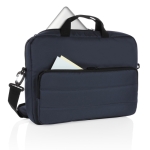 Sacoche écologique pour PC à poignée et bandoulière 15,6” Pocket RPET couleur bleu marine deuxième vue