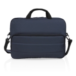 Sacoche écologique pour PC à poignée et bandoulière 15,6” Pocket RPET couleur bleu marine troisième vue