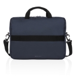 Sacoche écologique pour PC à poignée et bandoulière 15,6” Pocket RPET couleur bleu marine quatrième vue