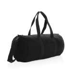 Sac de voyage d'entreprise en toile recyclée EcoTrace Raw couleur noir