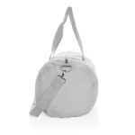 Sac de voyage d'entreprise en toile recyclée EcoTrace Raw couleur gris troisième vue