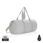 Sac de voyage d'entreprise en toile recyclée EcoTrace Raw couleur gris