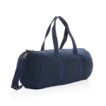Sac de voyage d'entreprise en toile recyclée EcoTrace Raw couleur bleu marine