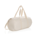 Sac de voyage d'entreprise en toile recyclée EcoTrace Raw couleur blanc cassé