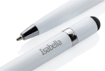 Stylo sans encre avec la gomme effaçable longue durée Eraser®. couleur blanc deuxième vue avec logo